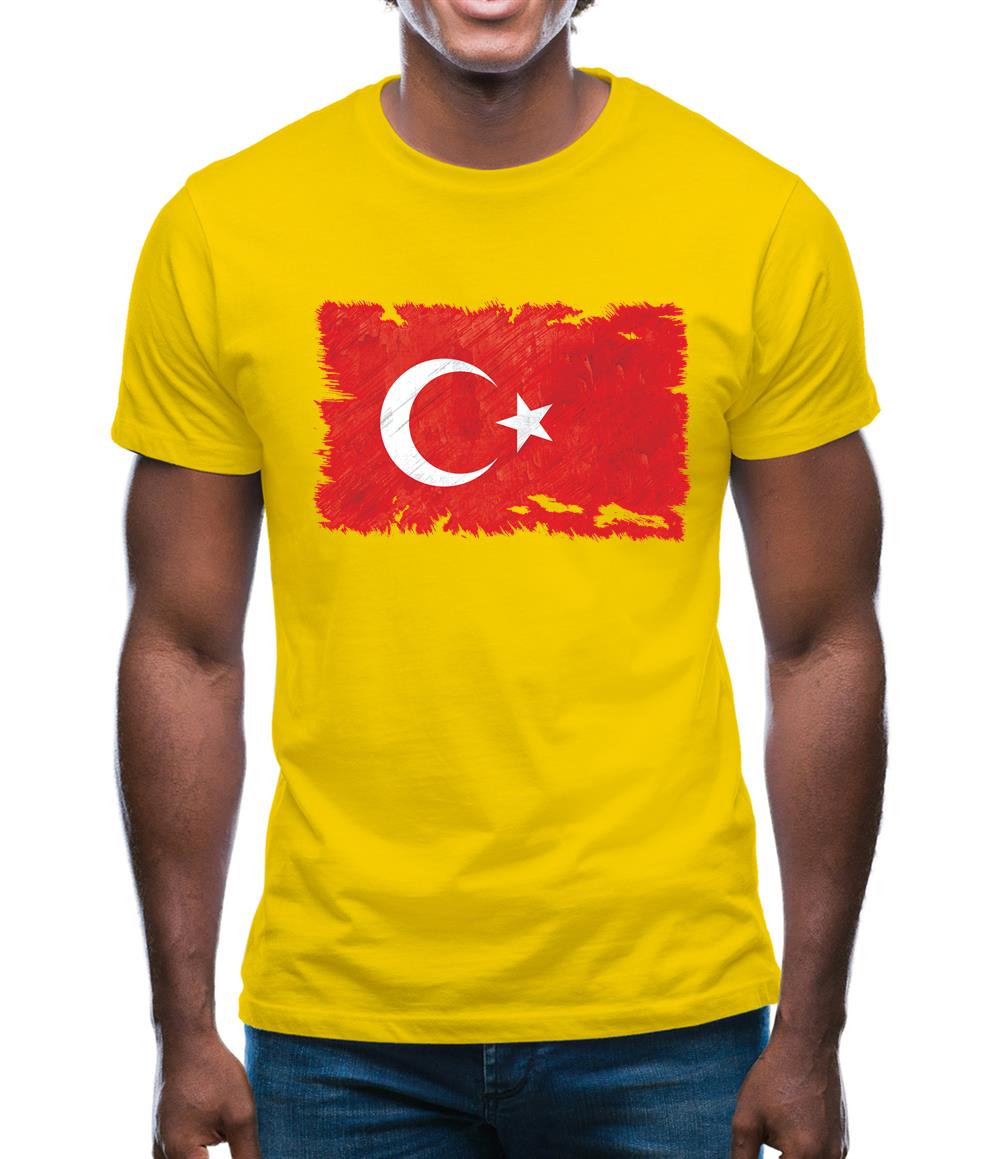 Turkey Grunge Style Flag Mens T-Shirt