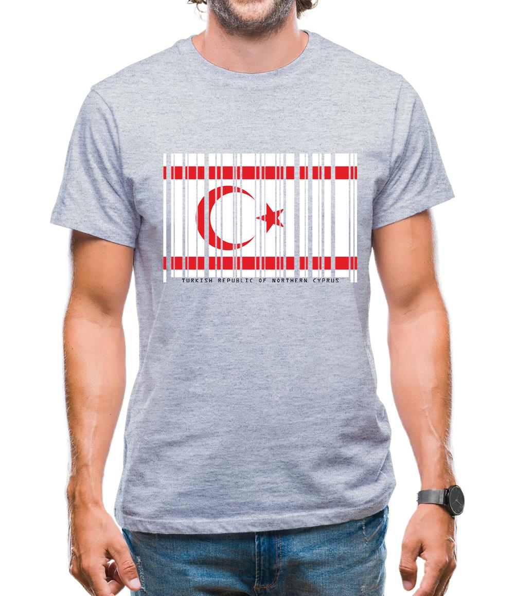 Turkish Republic Of Northern Cyprus Barcode Style Flag Mens T-Shirt