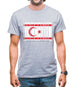 Turkish Republic Of Northern Cyprus Barcode Style Flag Mens T-Shirt