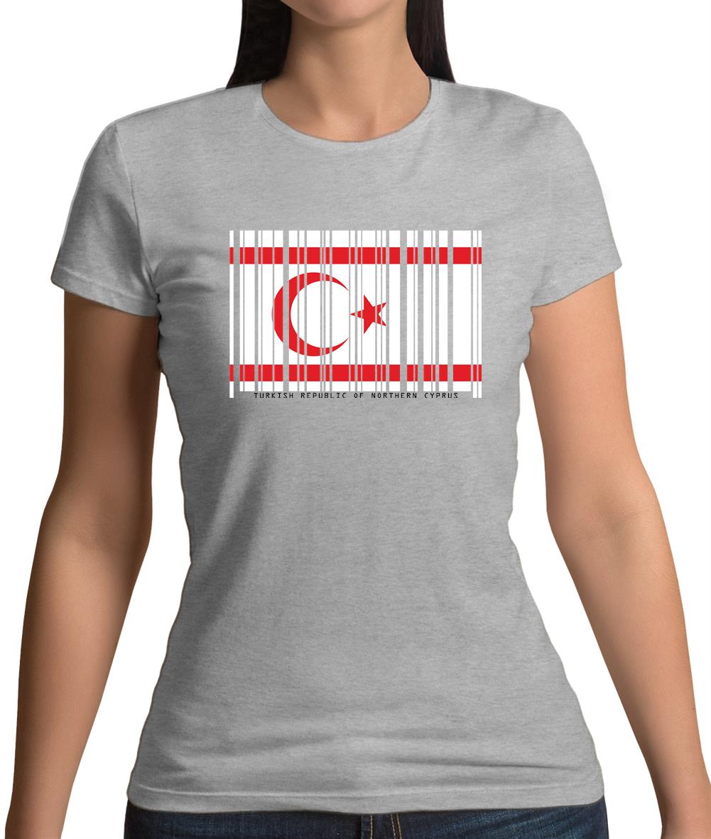 Turkish Republic Of Northern Cyprus Barcode Style Flag Womens T-Shirt