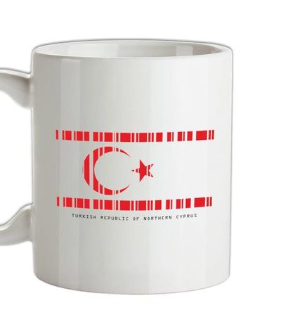 Turkish Republic of Northern Cyprus Barcode Style Flag Ceramic Mug