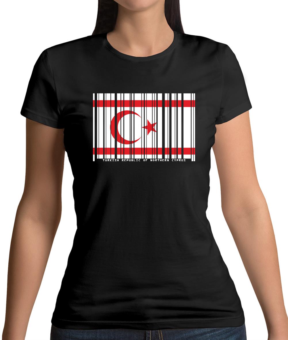Turkish Republic Of Northern Cyprus Barcode Style Flag Womens T-Shirt