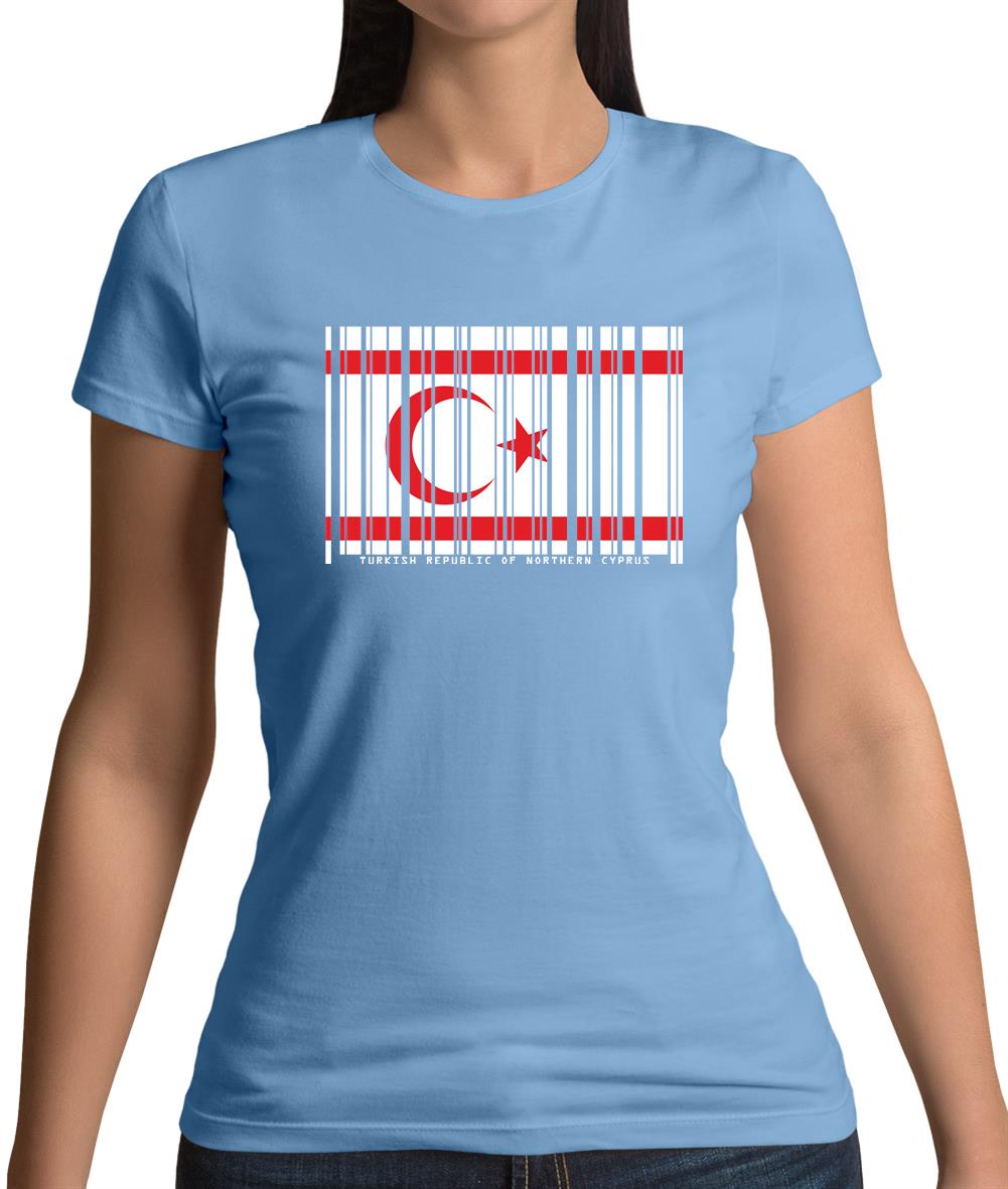 Turkish Republic Of Northern Cyprus Barcode Style Flag Womens T-Shirt