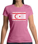 Turkish Republic Of Northern Cyprus Barcode Style Flag Womens T-Shirt