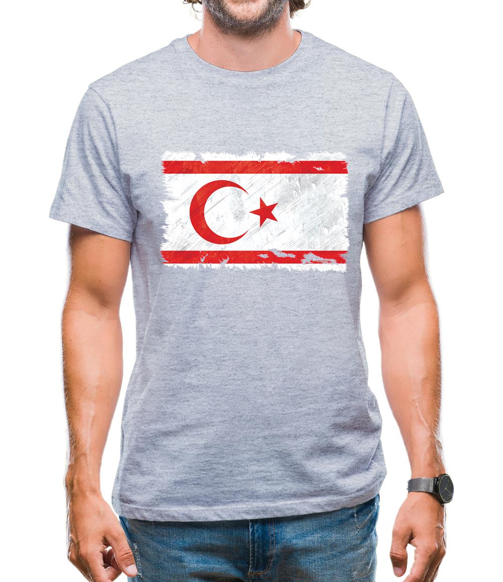 Turkish Republic Of Northern Cyprus Grunge Style Flag Mens T-Shirt