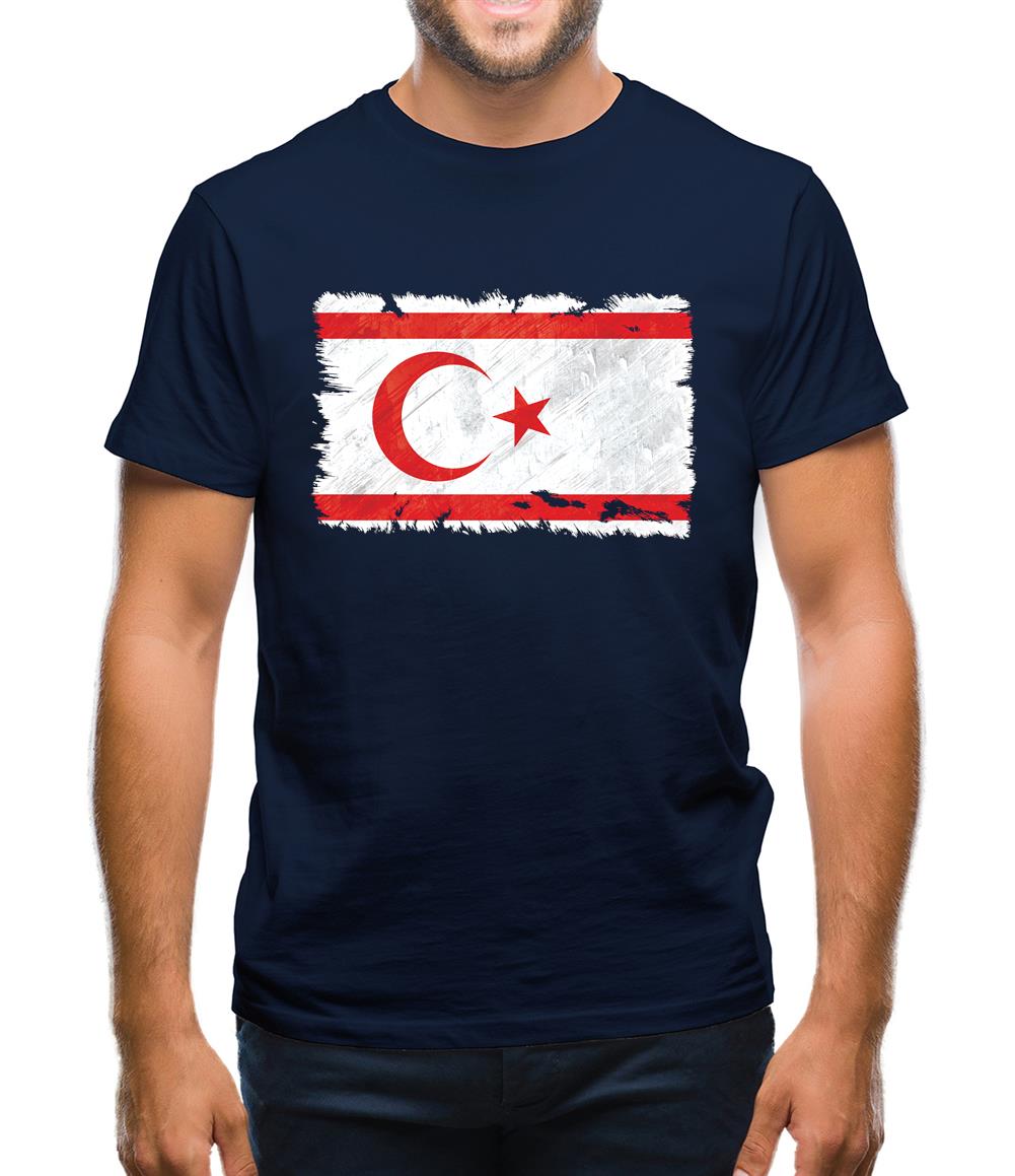 Turkish Republic Of Northern Cyprus Grunge Style Flag Mens T-Shirt