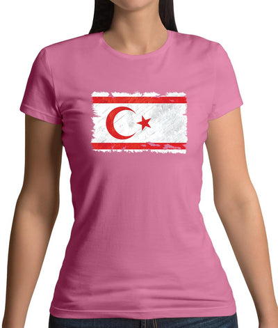Turkish Republic Of Northern Cyprus Grunge Style Flag Womens T-Shirt