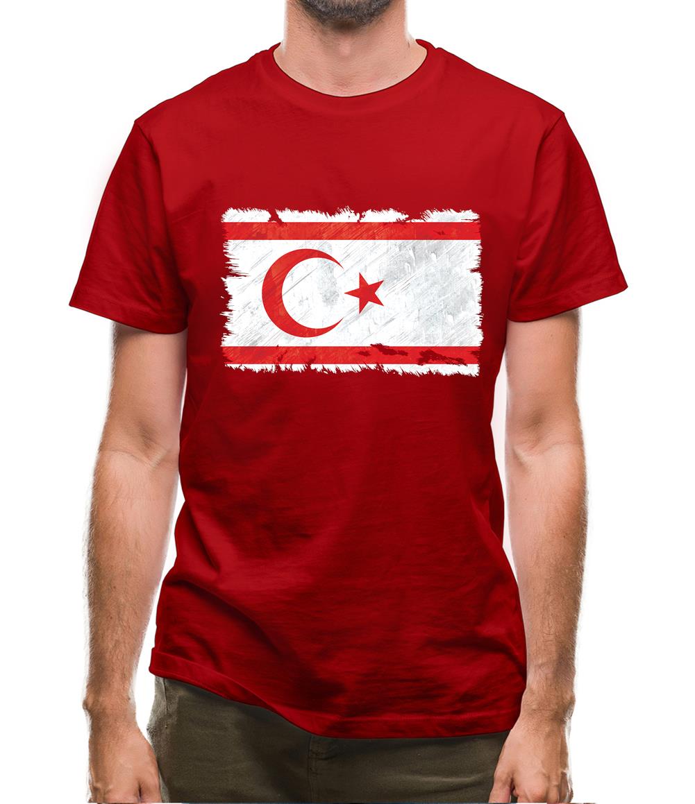 Turkish Republic Of Northern Cyprus Grunge Style Flag Mens T-Shirt