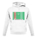 Turkmenistan Barcode Style Flag unisex hoodie