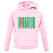 Turkmenistan Barcode Style Flag unisex hoodie