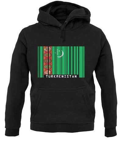 Turkmenistan Barcode Style Flag unisex hoodie