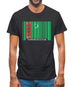 Turkmenistan Barcode Style Flag Mens T-Shirt