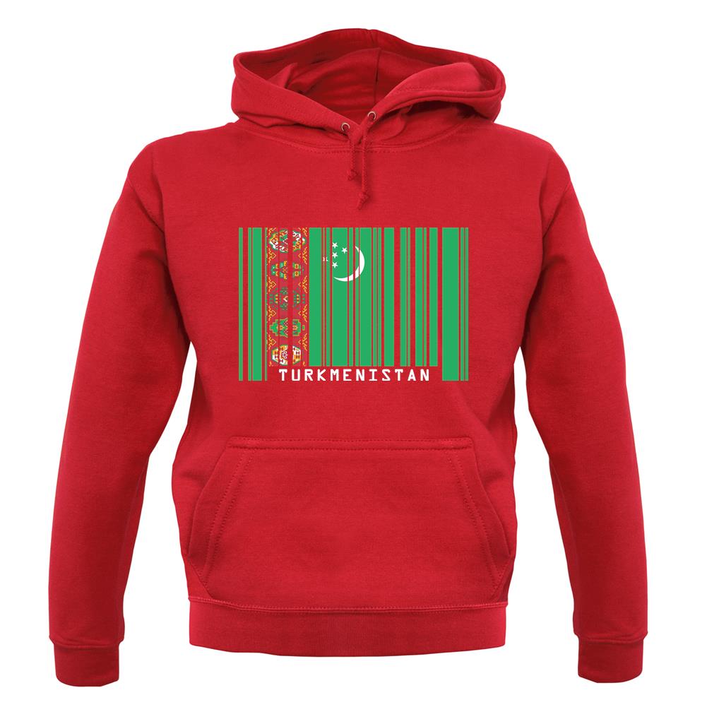 Turkmenistan Barcode Style Flag unisex hoodie