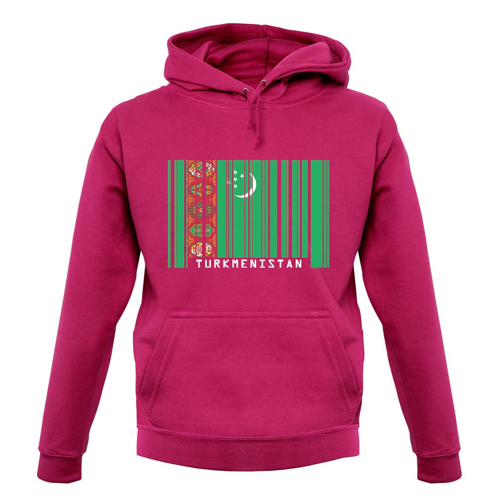 Turkmenistan Barcode Style Flag unisex hoodie