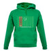 Turkmenistan Barcode Style Flag unisex hoodie