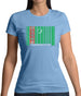 Turkmenistan Barcode Style Flag Womens T-Shirt