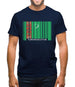 Turkmenistan Barcode Style Flag Mens T-Shirt