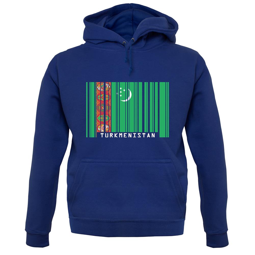 Turkmenistan Barcode Style Flag unisex hoodie