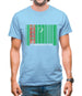 Turkmenistan Barcode Style Flag Mens T-Shirt