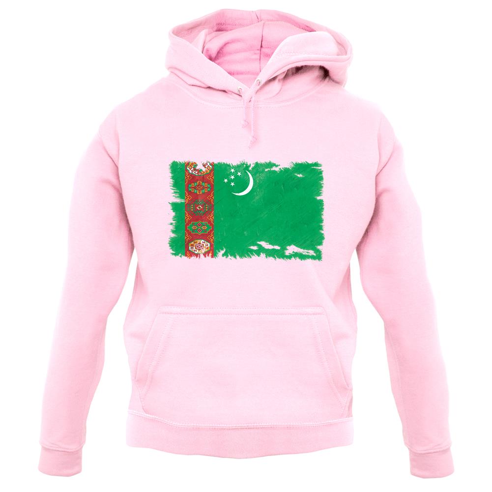 Turkmenistan Grunge Style Flag unisex hoodie
