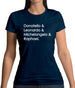 Ninja Turtle Names Womens T-Shirt