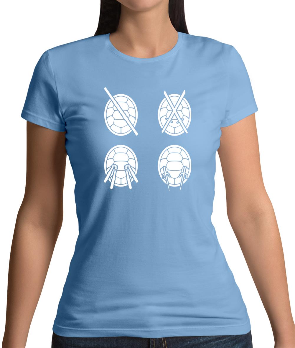 Colour Turtle Weapons Womens T-Shirt