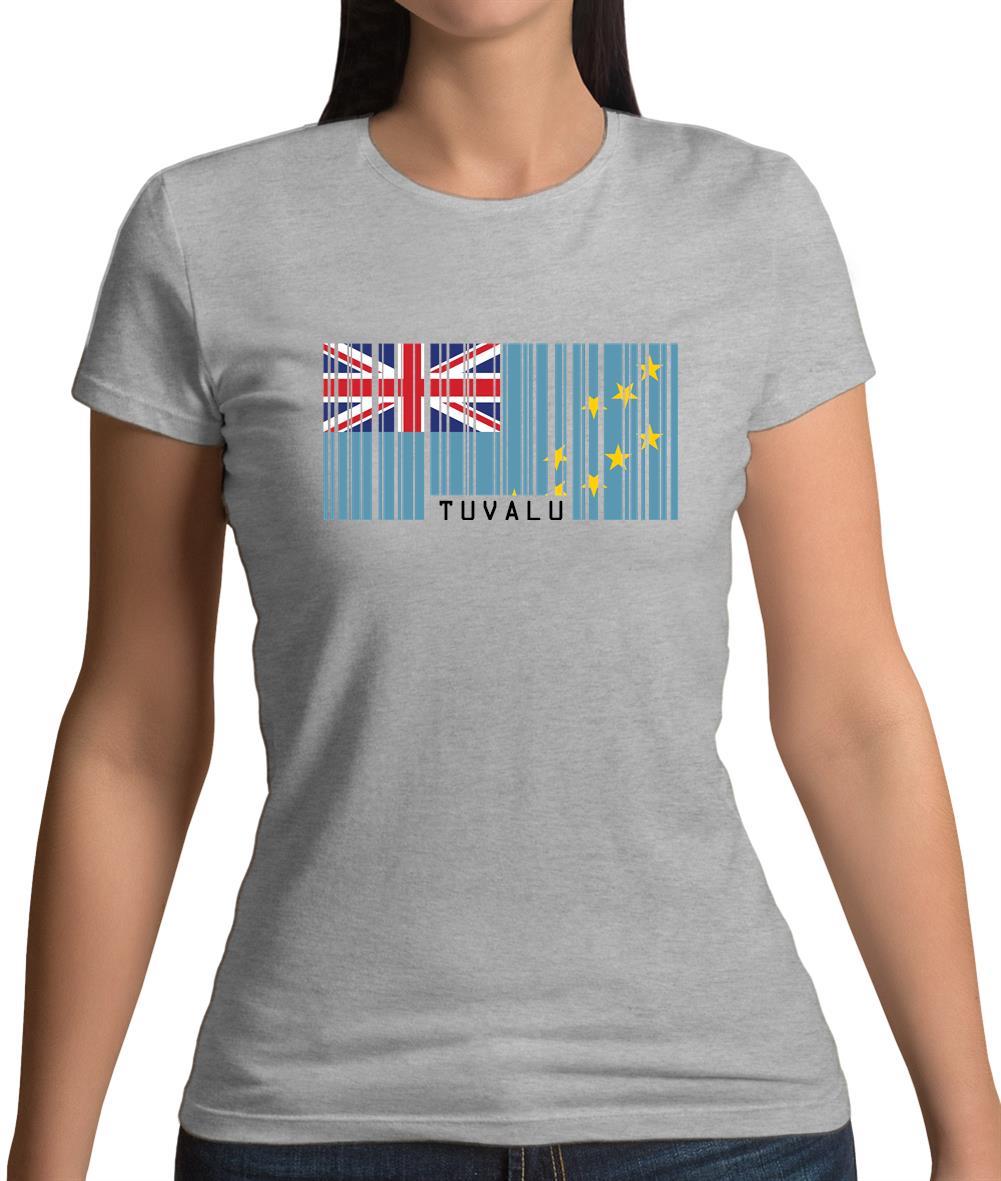 Tuvalu Barcode Style Flag Womens T-Shirt