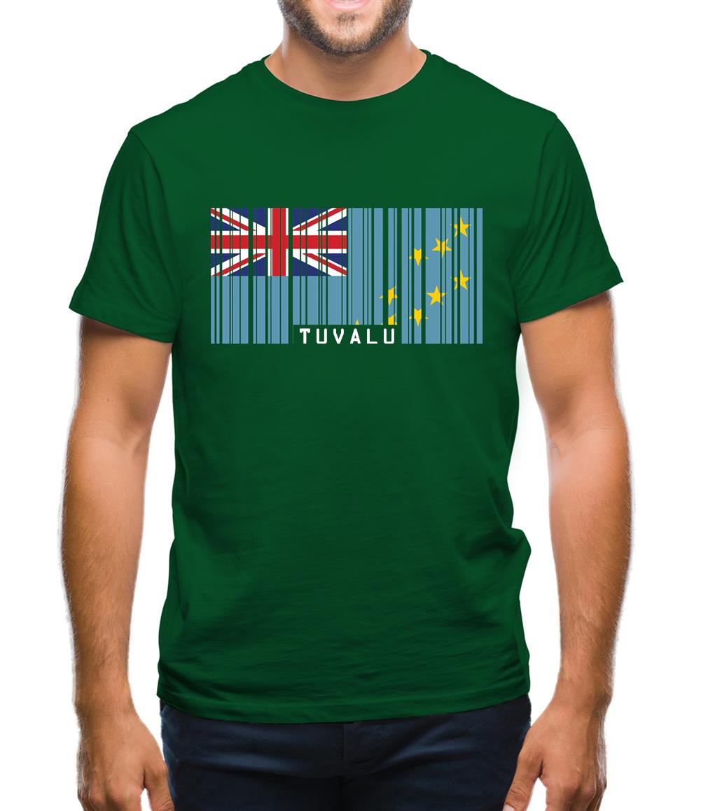 Tuvalu Barcode Style Flag Mens T-Shirt