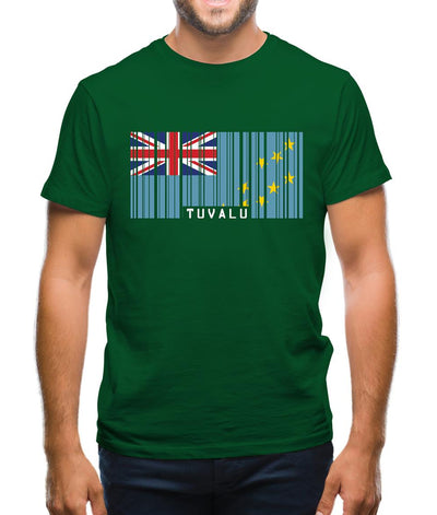 Tuvalu Barcode Style Flag Mens T-Shirt