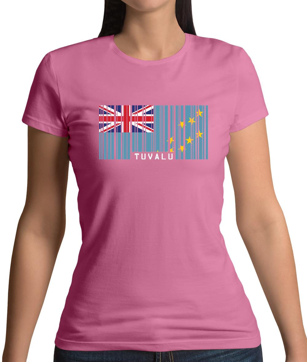 Tuvalu Barcode Style Flag Womens T-Shirt