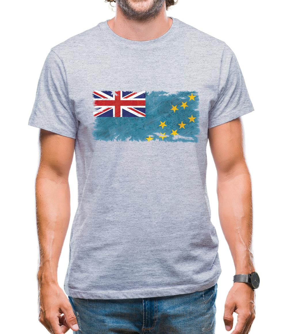 Tuvalu Grunge Style Flag Mens T-Shirt