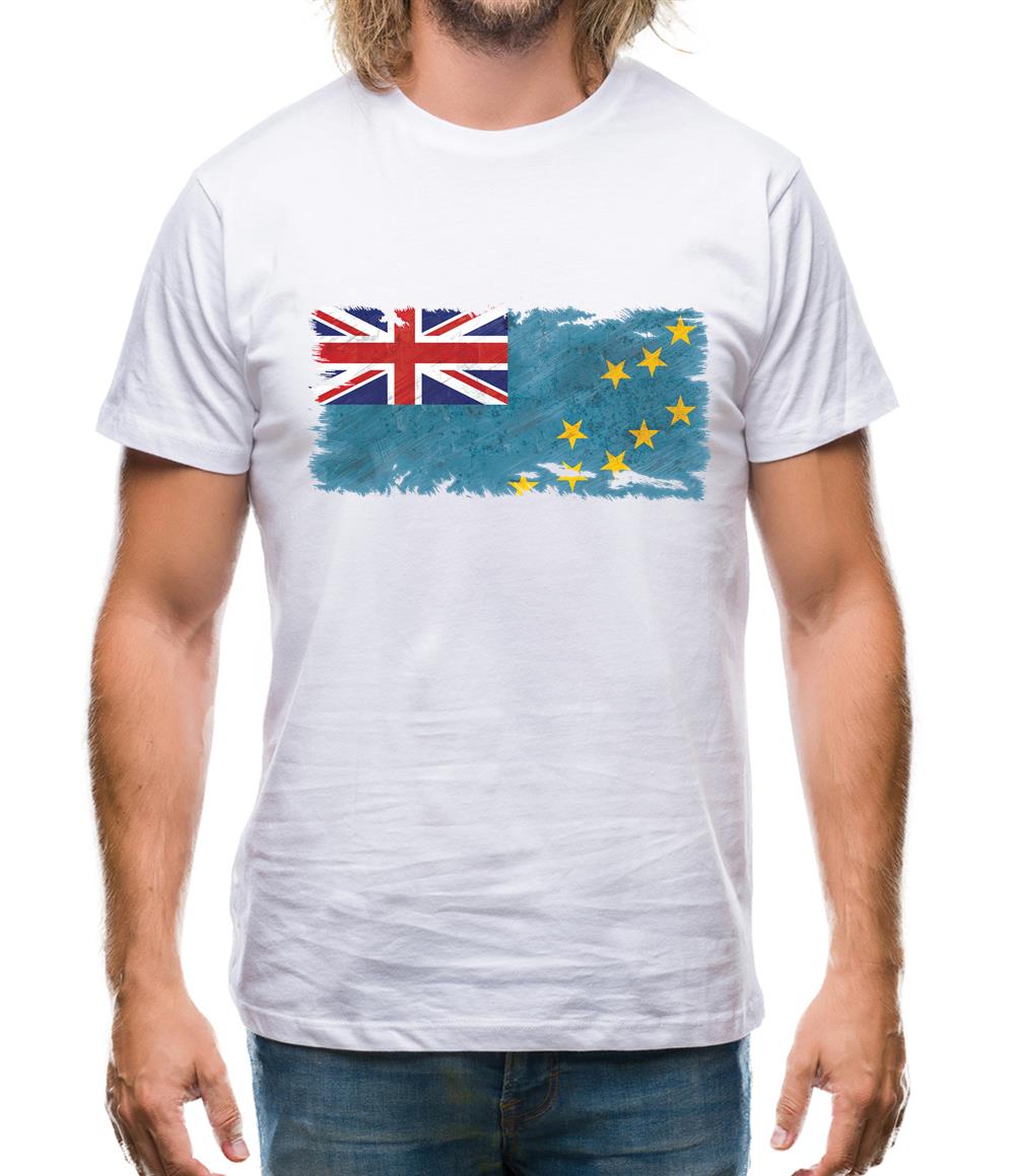 Tuvalu Grunge Style Flag Mens T-Shirt