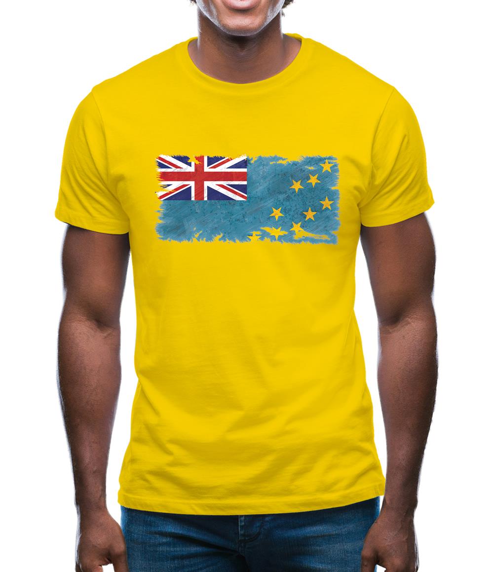 Tuvalu Grunge Style Flag Mens T-Shirt
