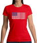 Usa Barcode Style Flag Womens T-Shirt