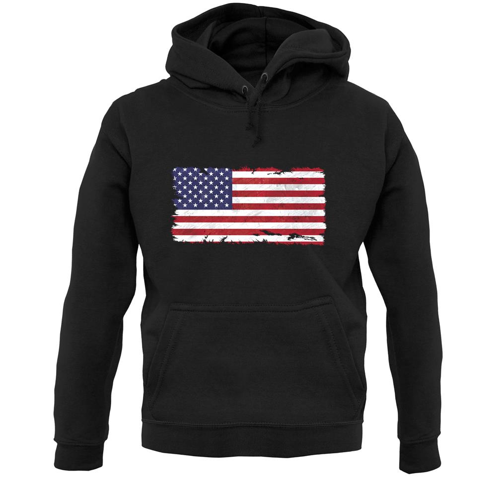 Us Grunge Style Flag Unisex Hoodie