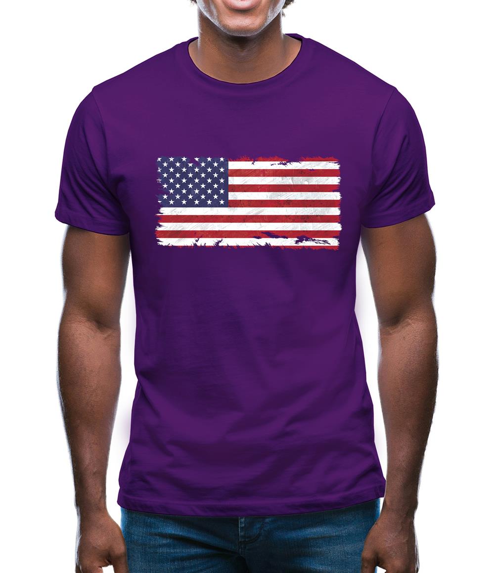 Us Grunge Style Flag Mens T-Shirt