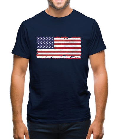 Us Grunge Style Flag Mens T-Shirt