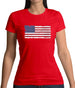 Us Grunge Style Flag Womens T-Shirt