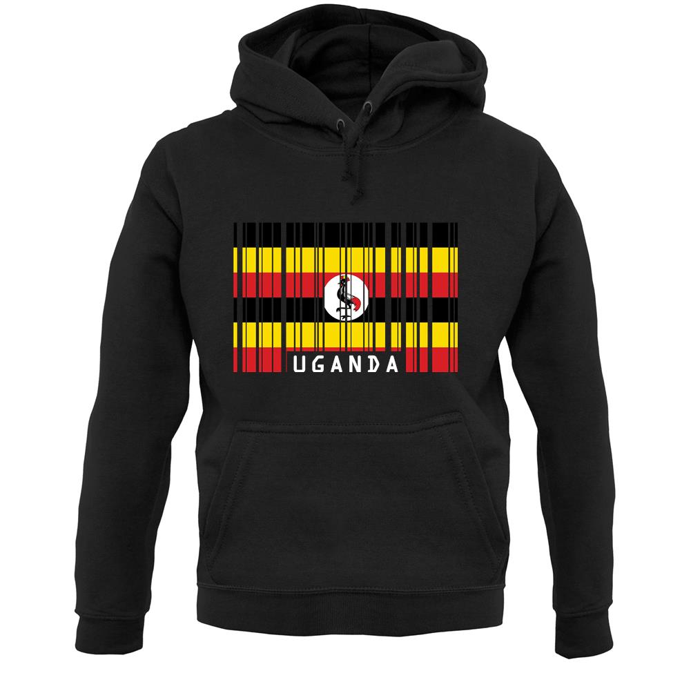 Uganda Barcode Style Flag Unisex Hoodie