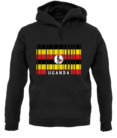 Uganda Barcode Style Flag unisex hoodie