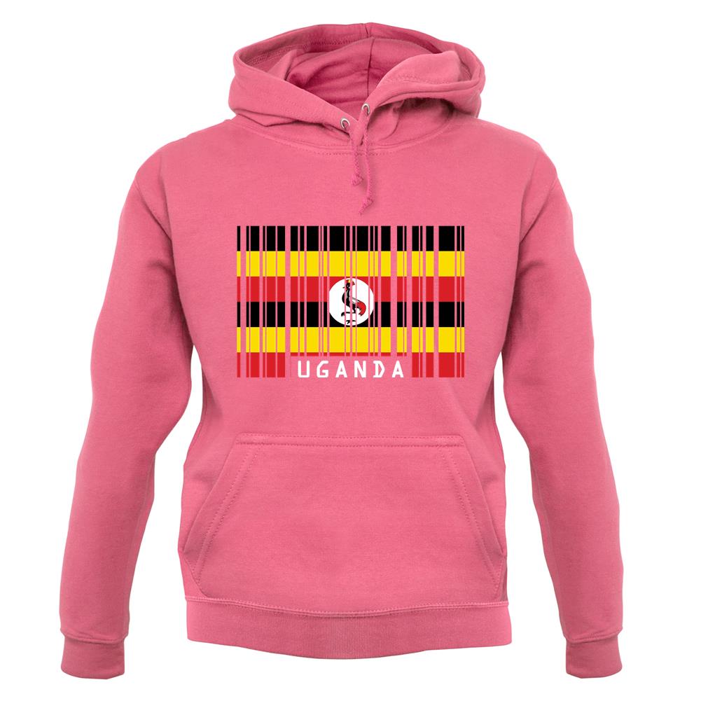 Uganda Barcode Style Flag unisex hoodie