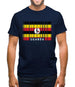 Uganda Barcode Style Flag Mens T-Shirt