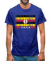 Uganda Barcode Style Flag Mens T-Shirt