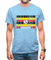 Uganda Barcode Style Flag Mens T-Shirt