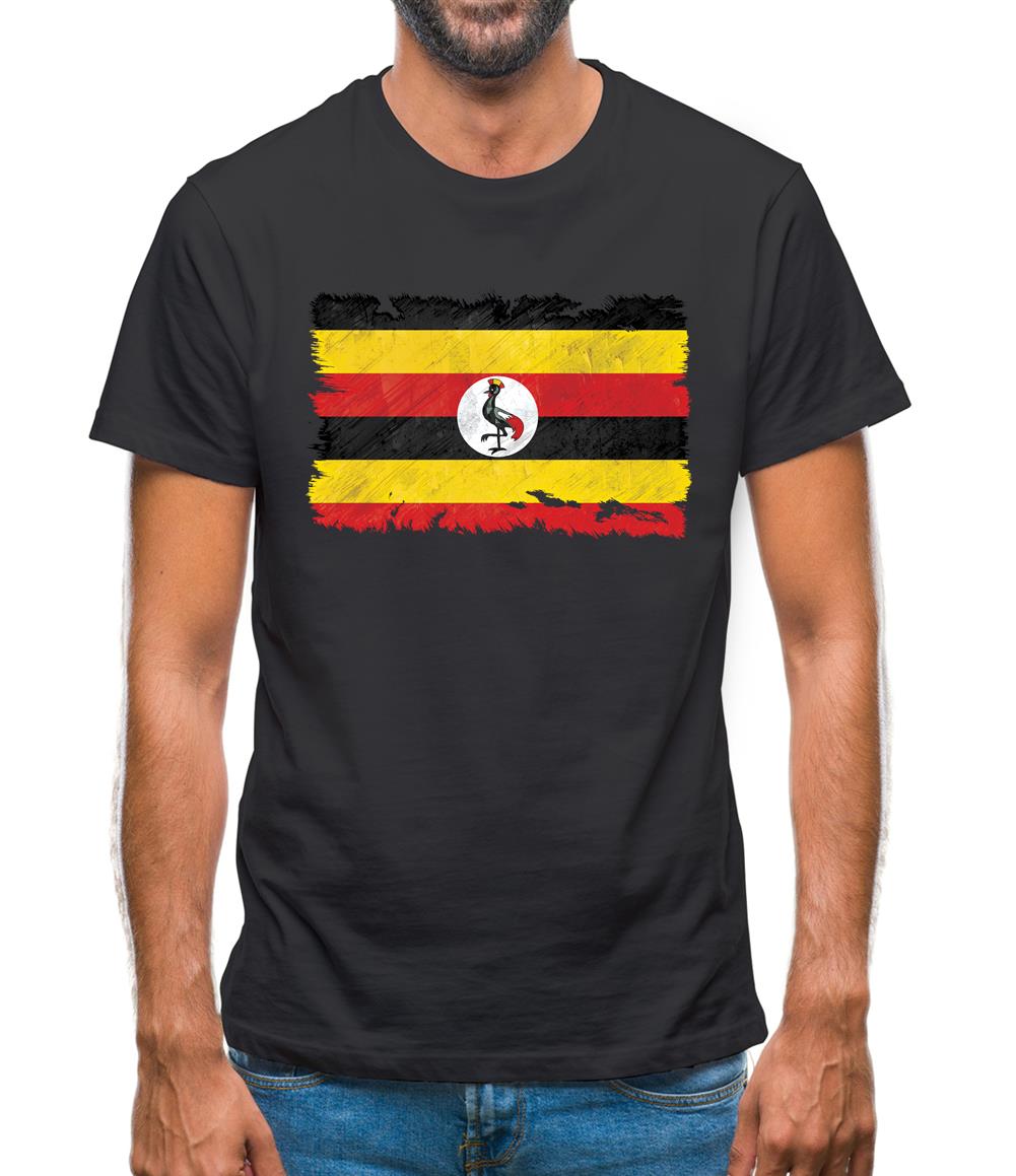 Uganda Grunge Style Flag Mens T-Shirt