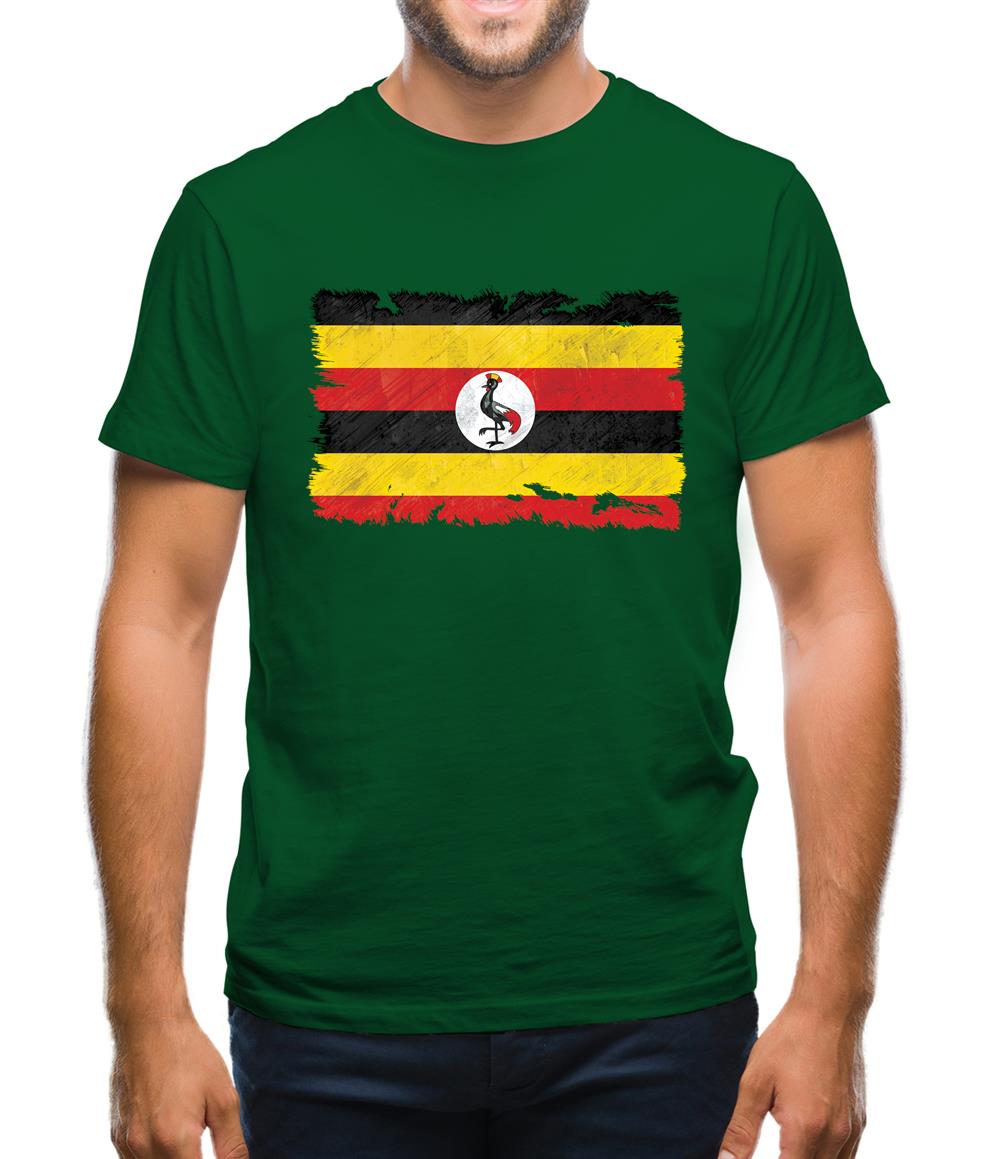 Uganda Grunge Style Flag Mens T-Shirt