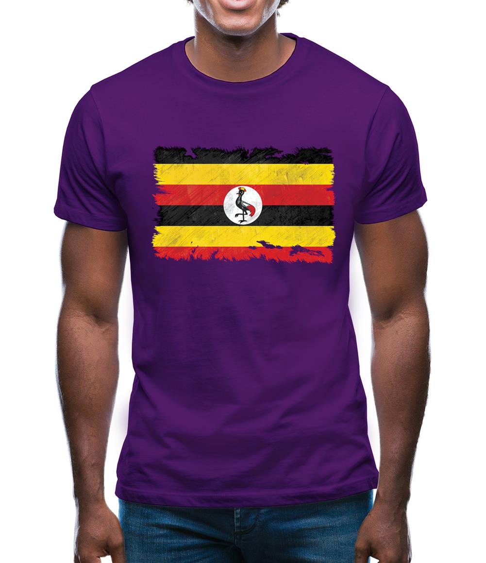 Uganda Grunge Style Flag Mens T-Shirt