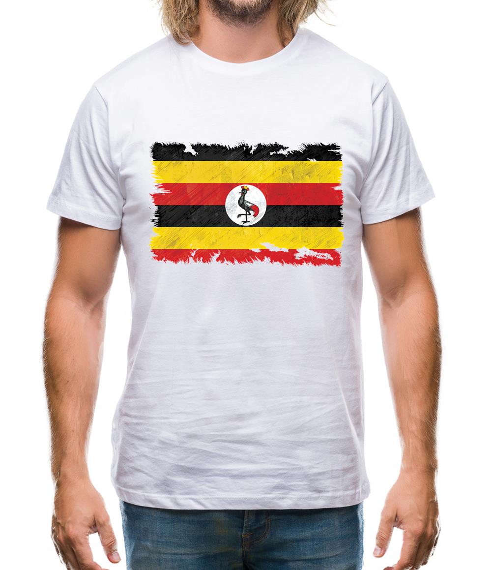 Uganda Grunge Style Flag Mens T-Shirt