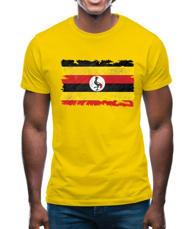 Uganda Grunge Style Flag Mens T-Shirt