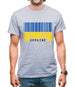 Ukraine Barcode Style Flag Mens T-Shirt